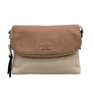 Kate Spade Light Pink And Beige Pebbled Leather Harlyn Jackson Street Crossbody
